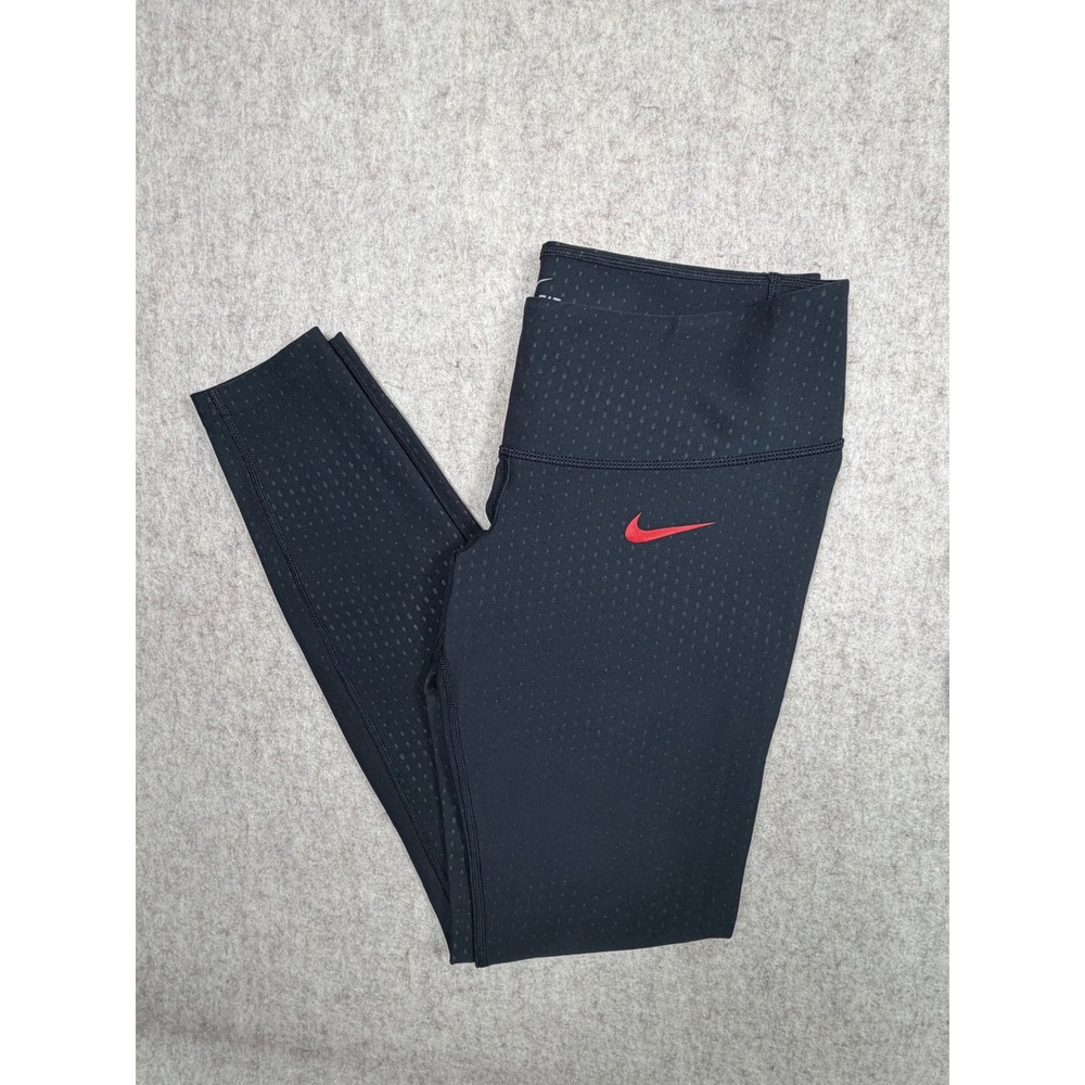 Nike Ohio State Buckeyes Dri-FIT Leggings Womens Medium Black Red Dots NCAA‎